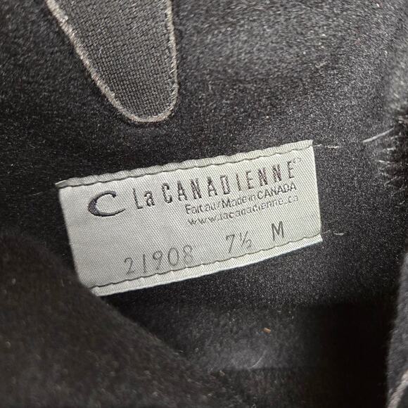 Vintage Y2K Black Leather Biker Chelsea Heeled Calf High Ankle Boots Womens 7.5 - Picture 10 of 13